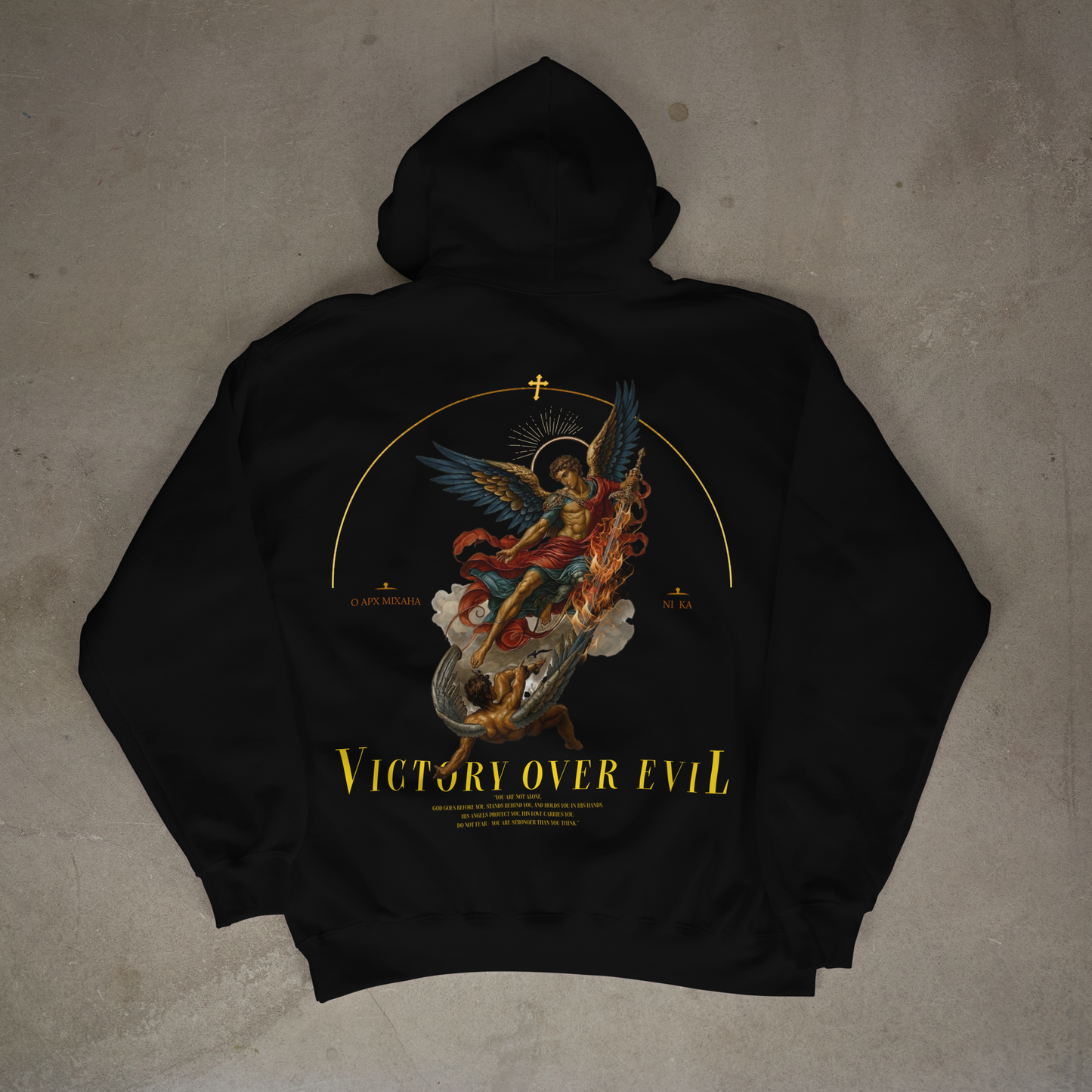 "VICTORY OVER EVIL" OVERSIZED HOODIE