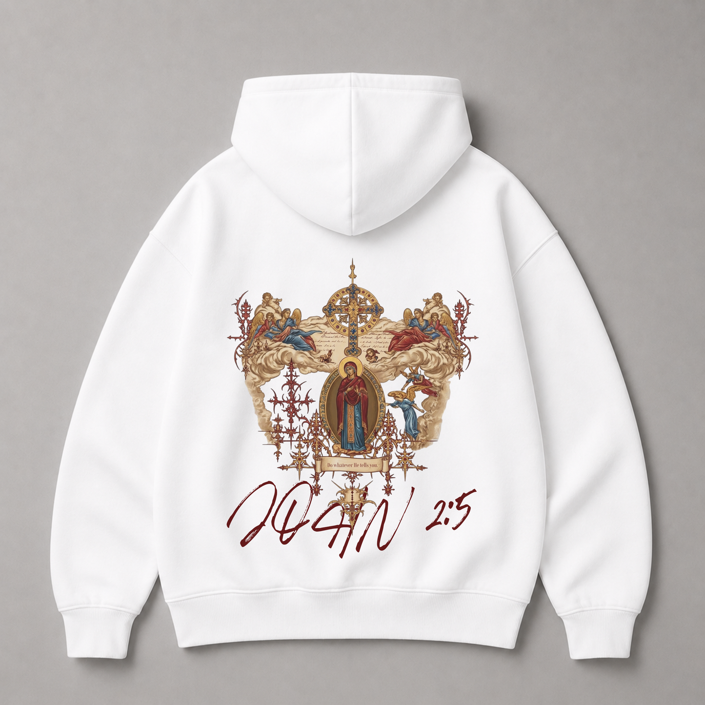 "HOLY MOTHER MARY / JOHN 2:5" OVERSIZED HOODIE