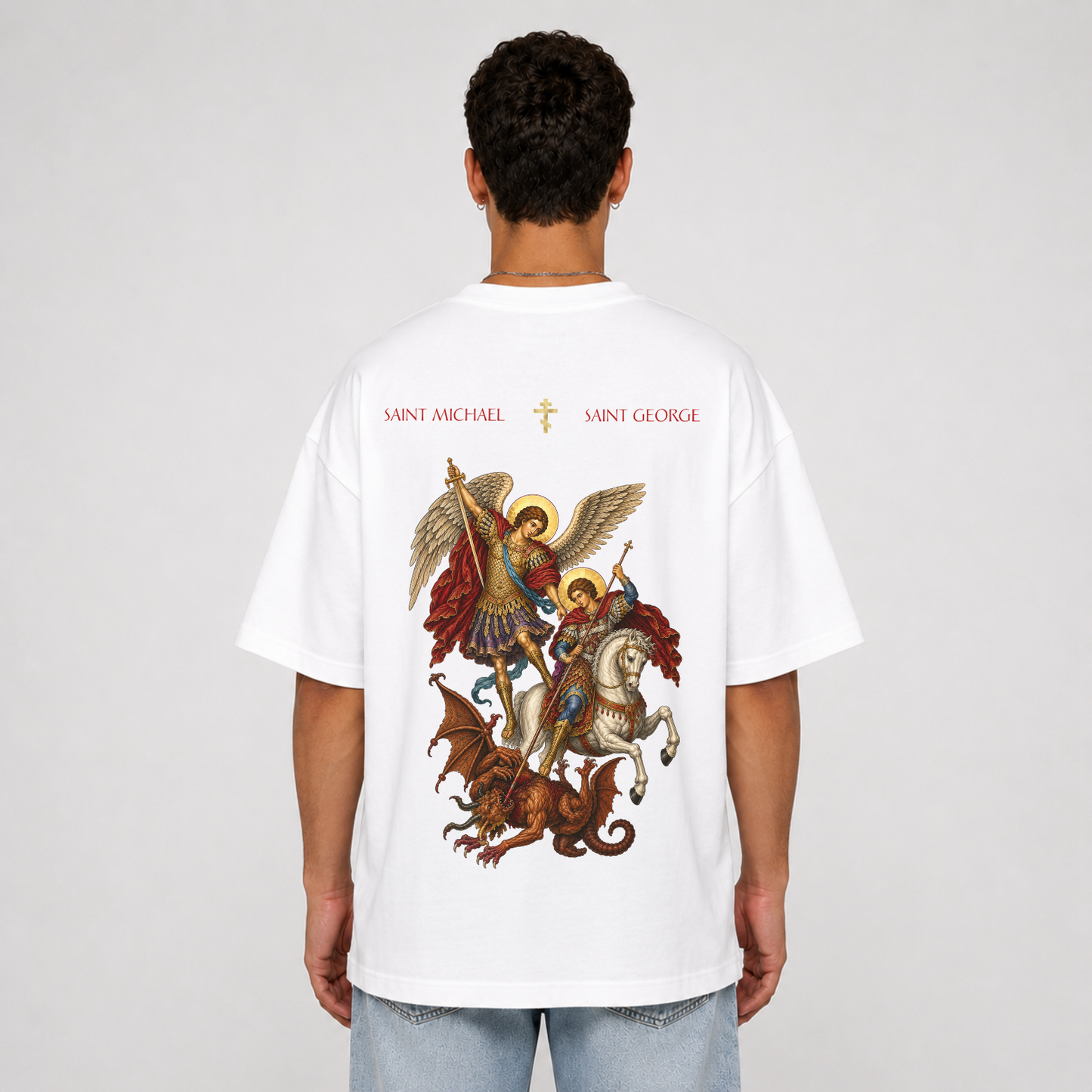 "S.MICHAEL / S.GEORGE" OVERSIZED SHIRT