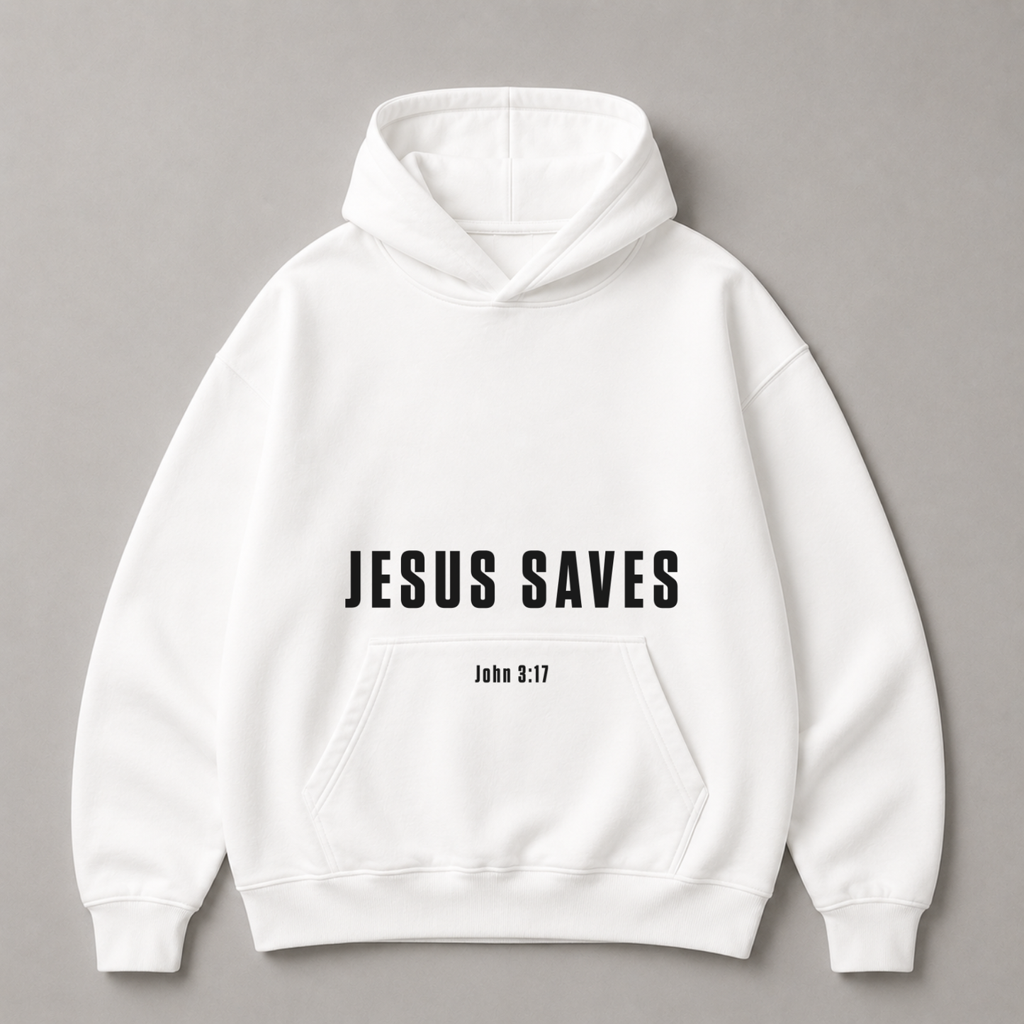 "JESUS SAVES" OVERSIZED HOODIE
