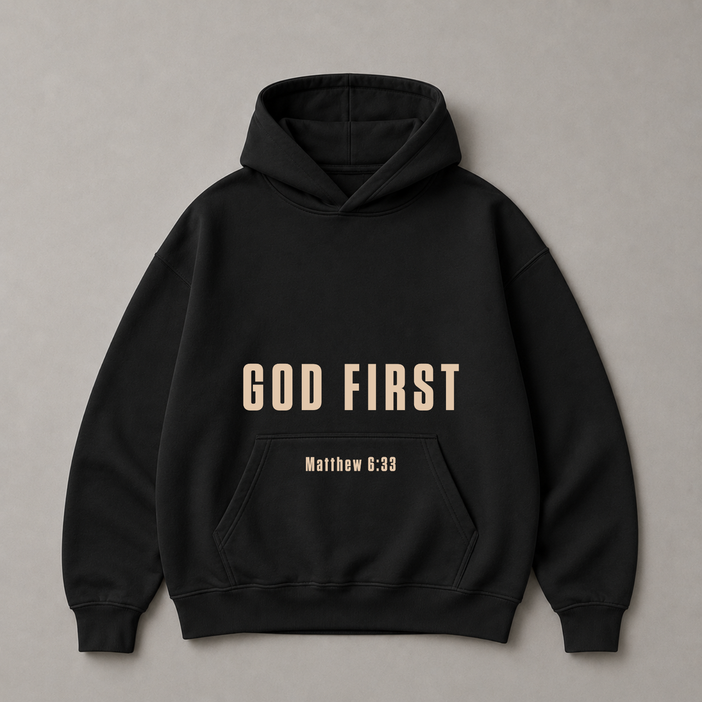 "GOD FIRST" OVERSIZED HOODIE