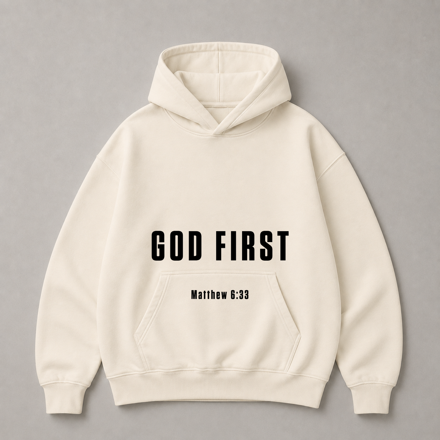 "GOD FIRST" OVERSIZED HOODIE