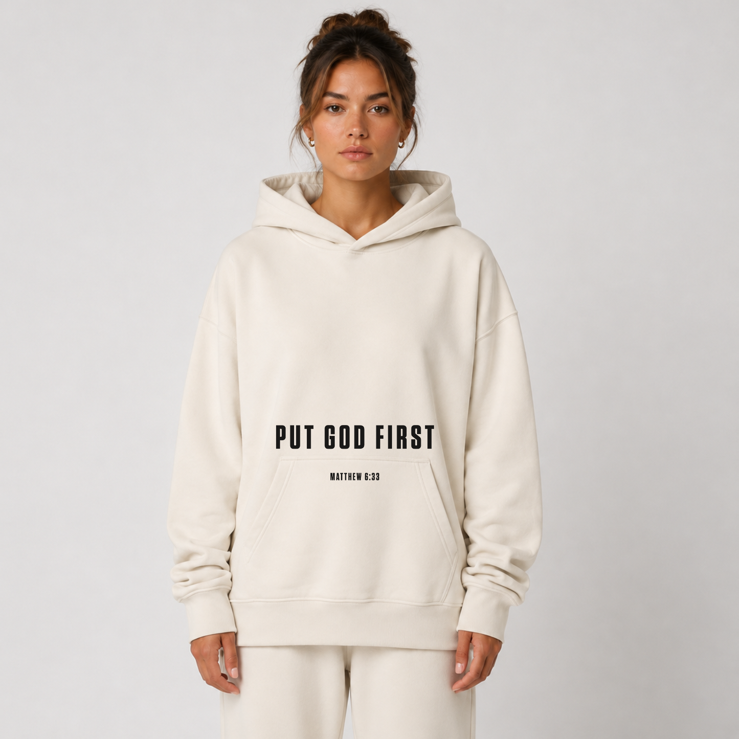 "PUT GOD FIRST" OVERSIZED HOODIE