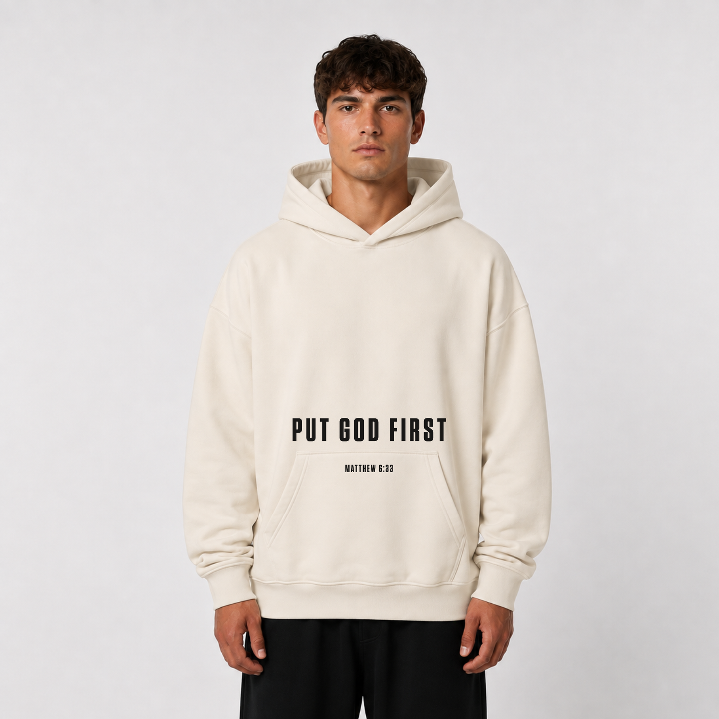 "PUT GOD FIRST" OVERSIZED HOODIE