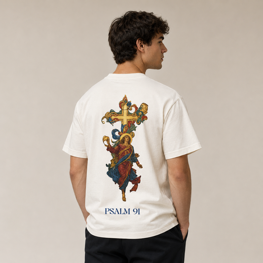 "ARCHANGEL MICHAEL PSALM 91" OVERSIZED SHIRT