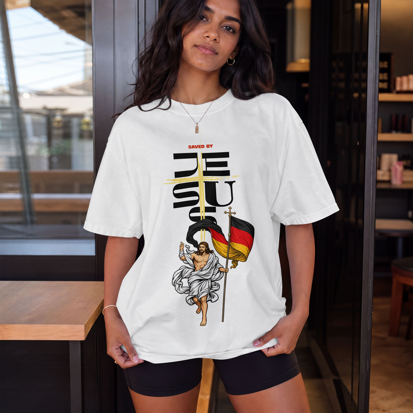 "GERMANY WITH JESUS" OVERSIZED SHIRT