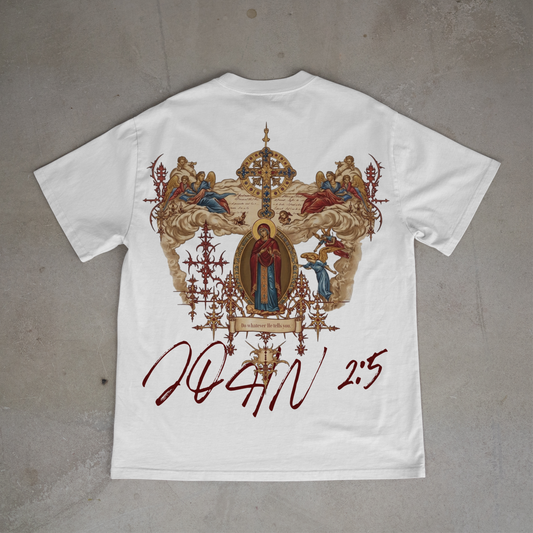 "HOLY MOTHER MARY / JOHN 2:5" OVERSIZED SHIRT