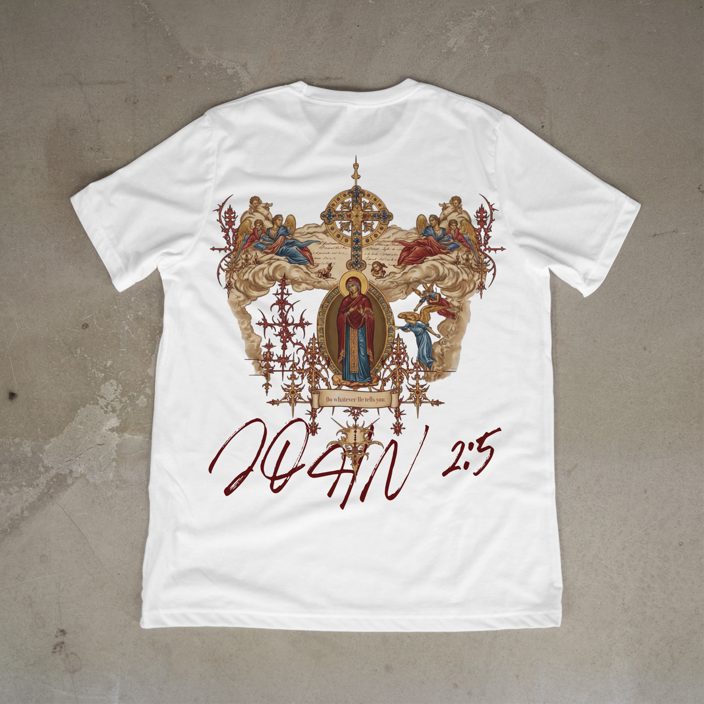 "HOLY MOTHER MARY / JOHN 2:5" PREMIUM SHIRT