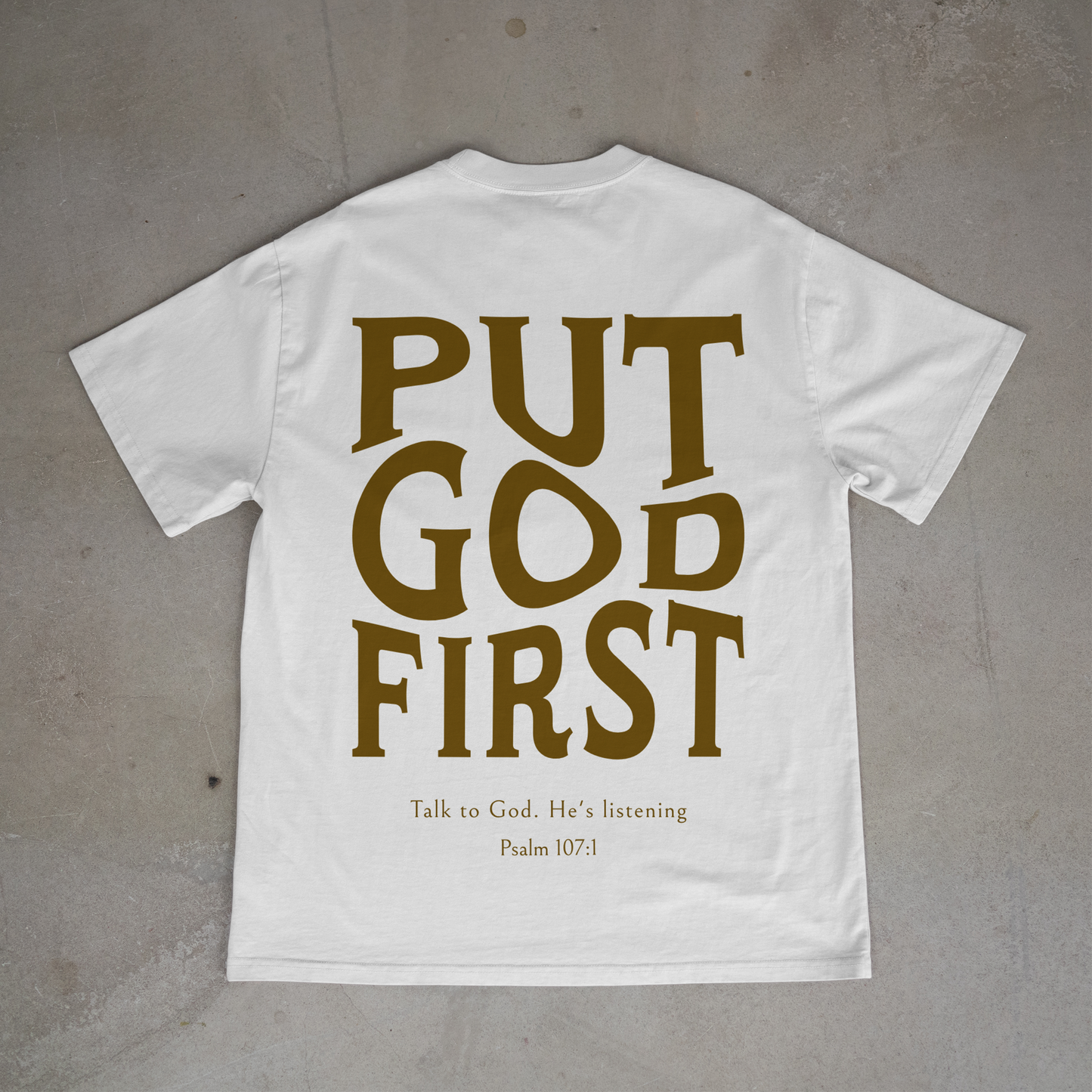 "PUT GOD FIRST" OVERSIZED SHIRT