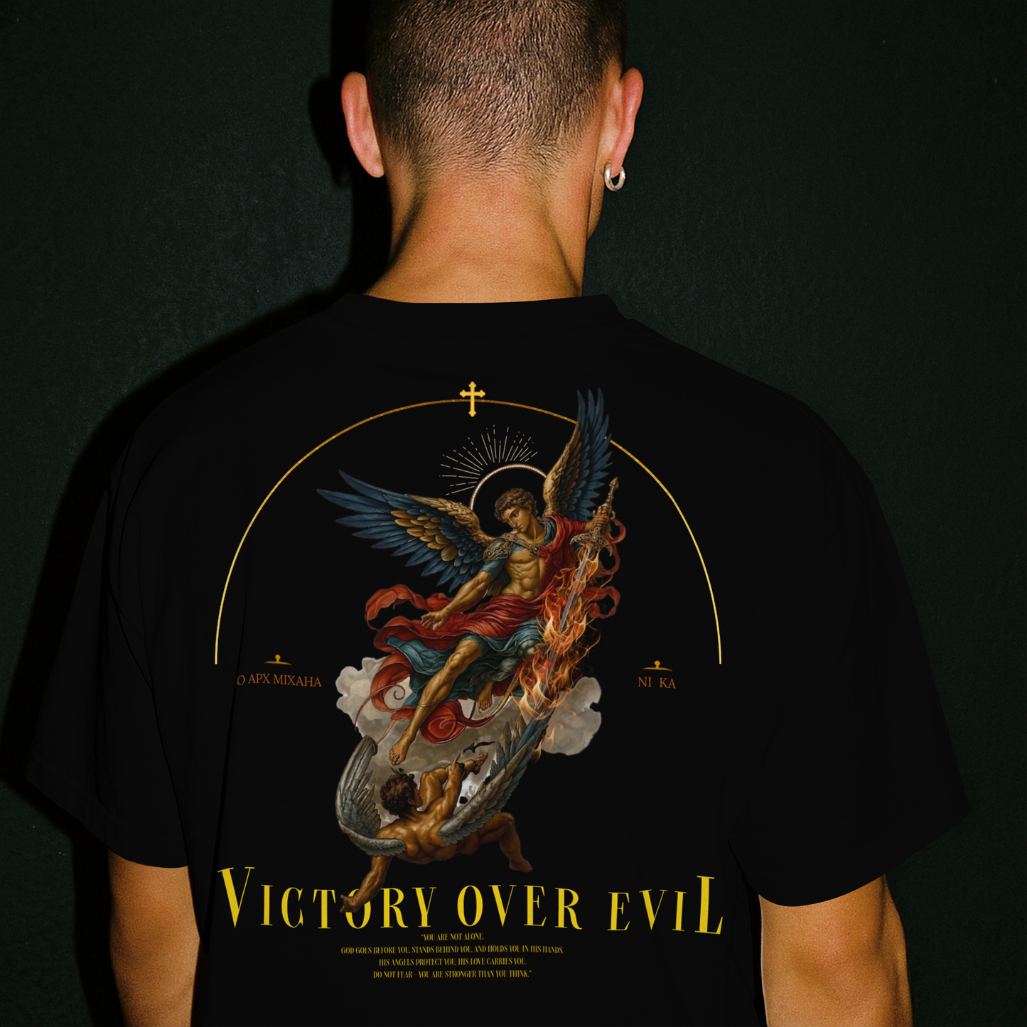 "VICTORY OVER EVIL" OVERSIZED SHIRT