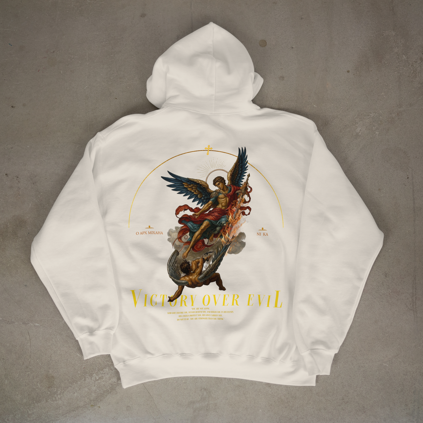 "VICTORY OVER EVIL" OVERSIZED HOODIE